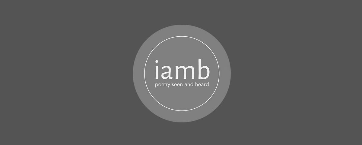 The logo of iamb online poetry journal, with the subtitle 'poetry seen and heard'